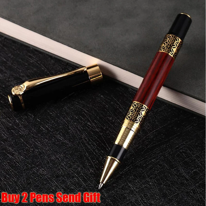 

Red Roose Wood Color Brand Metal Roller Ballpoint Pen Office Paper Writing Gift Pen Buy 2 Send Gift