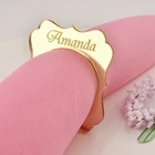 Кольцо для салфеток из акрила с гравировкой, 20 шт., карточка с местом для указания имени