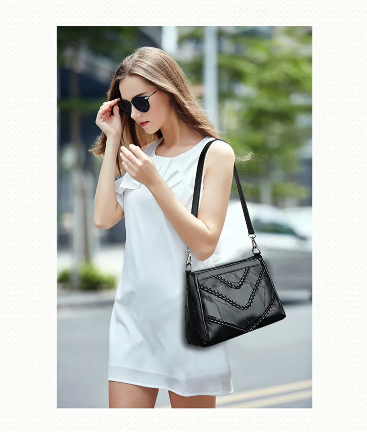 100% Lambskin Women's Bag 2020 New Korean Large Capacity Messenger Printing Fashion Shoulder | Багаж и сумки