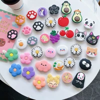 flower silicone cute stand universal mobile phone grip expanding holder cartoon pattern telescopic finger ring phone holder