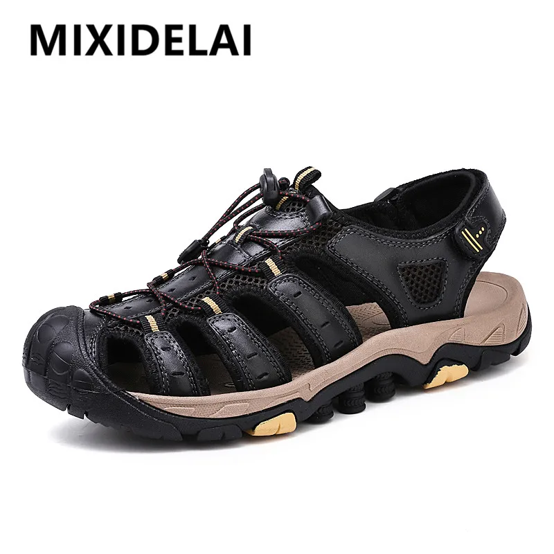

Brand Men's Sandals Summer Genuine Leather Sandals Outdoor Men Beach Shoes Rome Sandals Comfortable Plus Size Men Casual Shoes