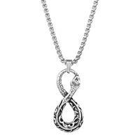 vintage punk snake number 8 pendant necklace silver color cool men women neck jewelry rock pouplar necklace party gift