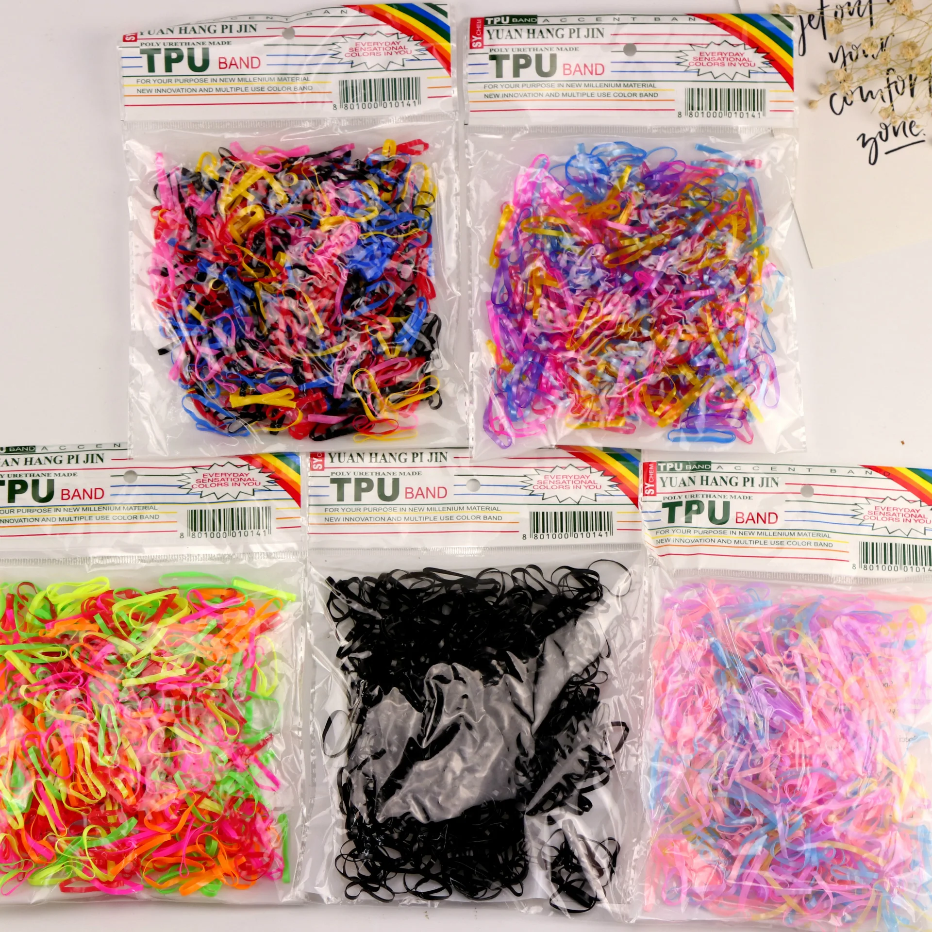 350 шт./лот аксессуары для волос девочек эластичные резинки Прочные из ТПУ оплетка
