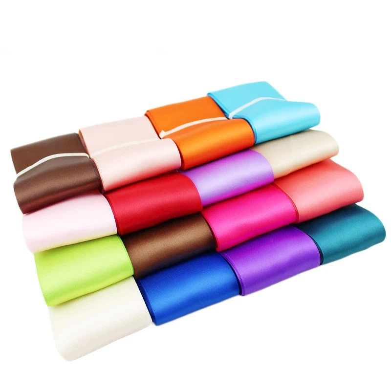 (5 м/лот) 50 мм Двусторонняя атласная лента из полиэстера оптовая продажа