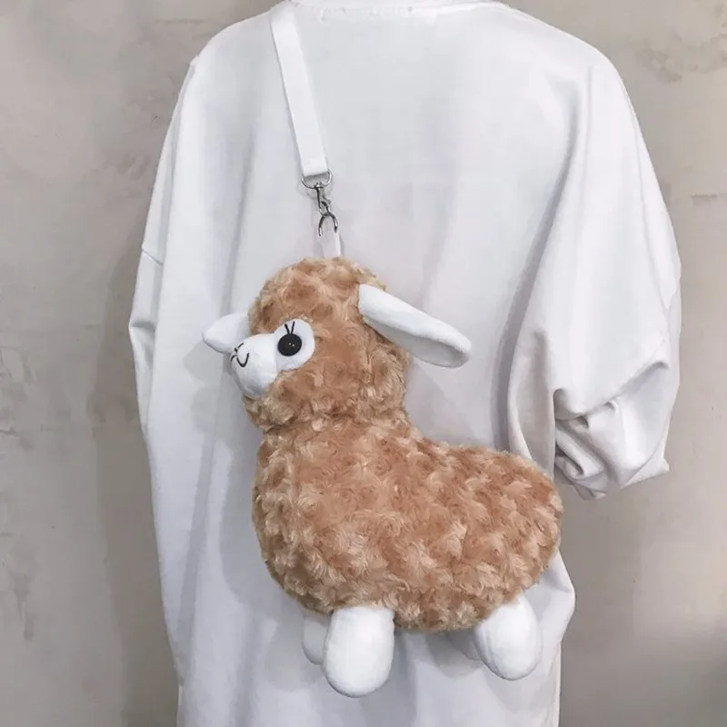 

Cute plush bag female 2020 new fashion doll alpaca bag Japanese girl shoulder messenger chain bag