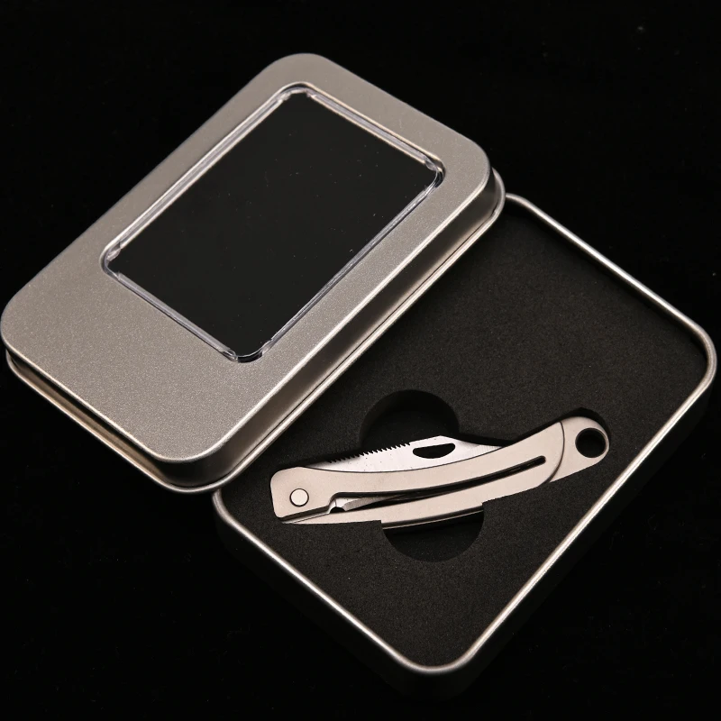 Мини карманный нож для выживания из титанового сплава резки фруктов EDC складные