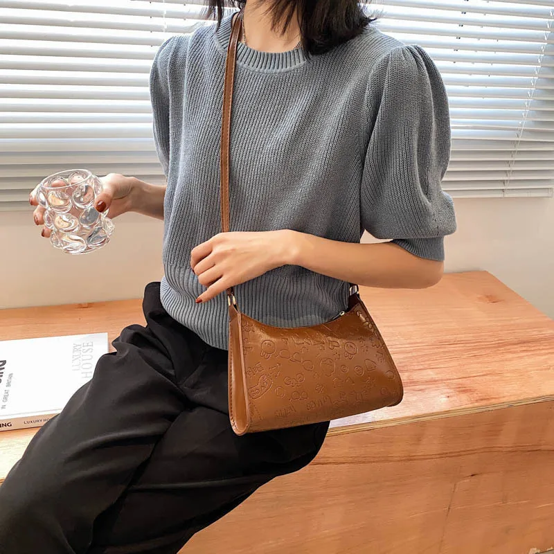 

New Retro Underarm Bag 2021 Spring New Korean Fashion Simple Western Style Trendy One-Shoulder Crossbody Handbag