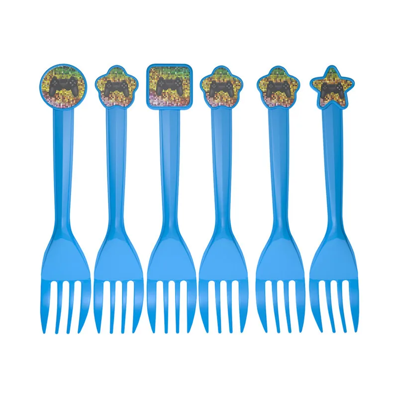 Наборы одноразовой посуды с ручками для игр декоративные салфетки детского дня