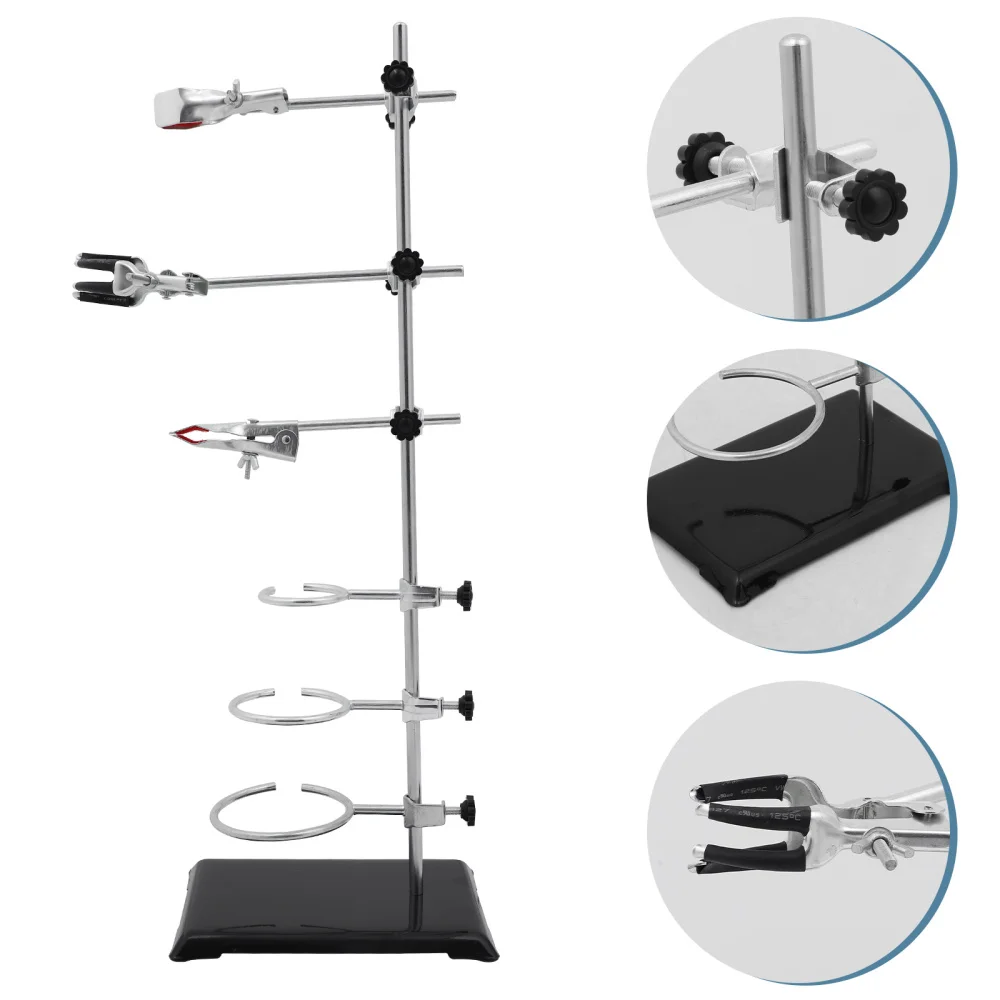 

Laboratory Iron Base Retort Stand Flask Clamp Metalware Chem Equipment Kit