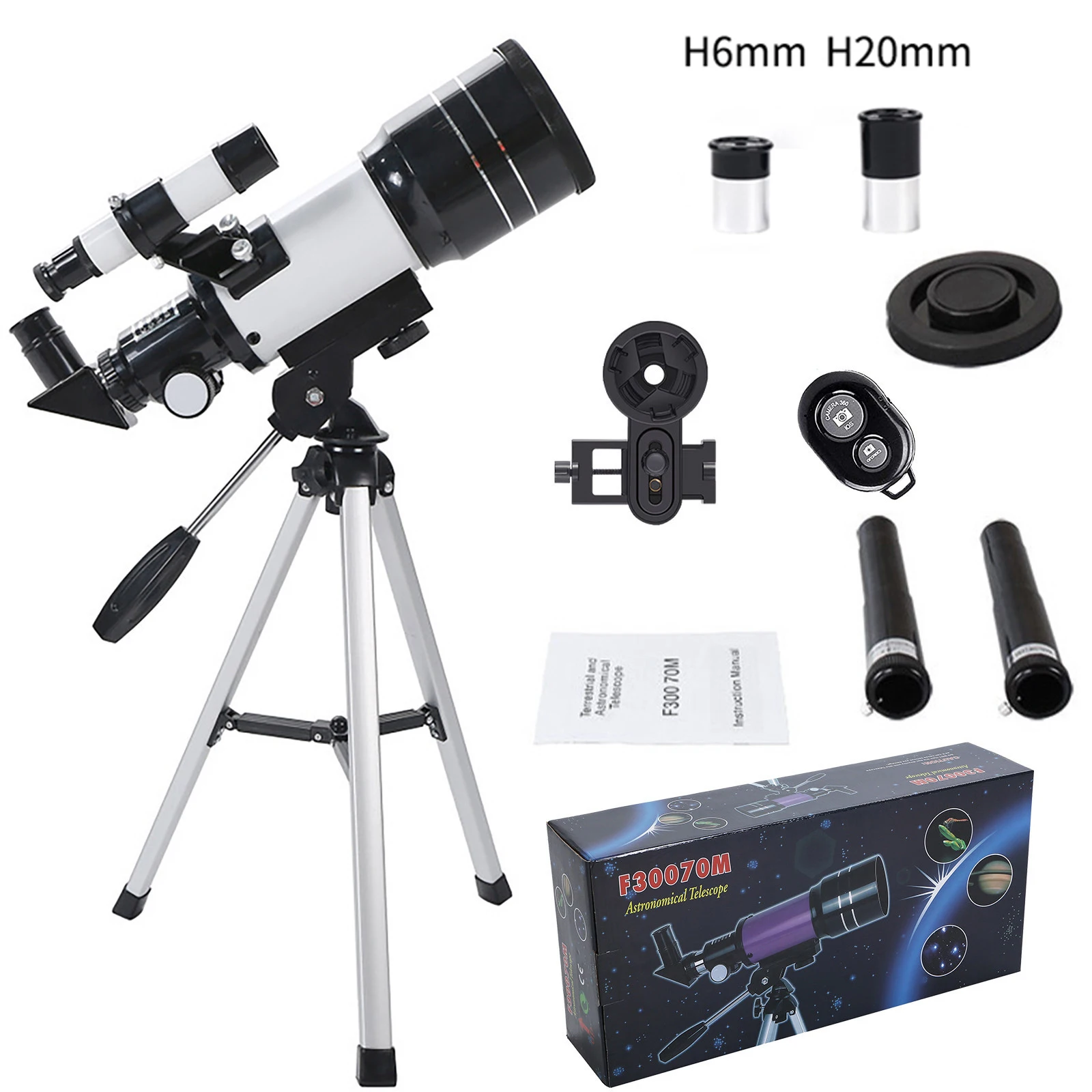 

Астрономический телескоп 30070, рефракторный телескоп для наблюдения за луной для начинающих астрономический объектив 15X 50X с телескопом для поиска