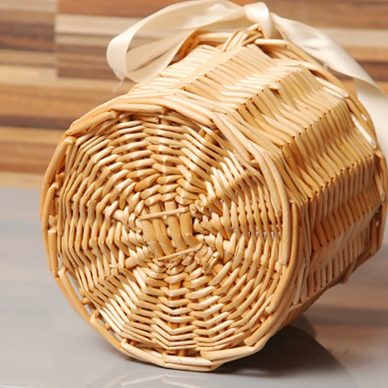Picnic Basket Mini Wicker Hand Fruit Packaging Decorative Prop | Дом и сад