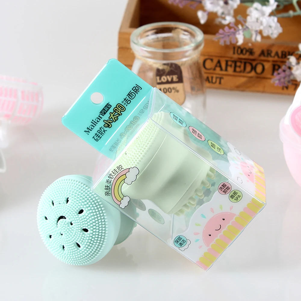 Small Sun Cleansing Brush NEW Silicone Sponge Face Cleansing Brush Double Head Cleansing Jellyfish Small Octopus Wash Brush
