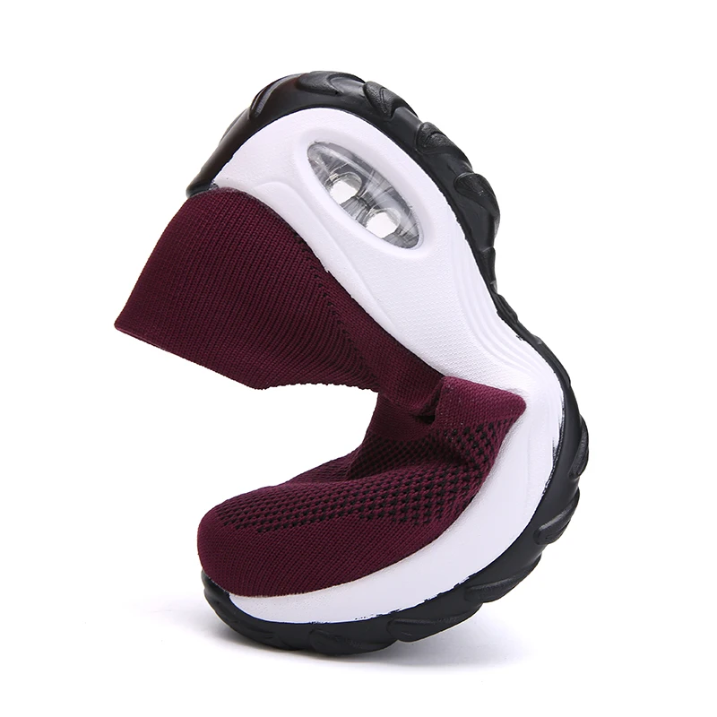 Women Sneakers Slip-On Spring Summer Cushioning Sports Shoes for Female Wine Red Comfortable Women's Loafers Flats Walking