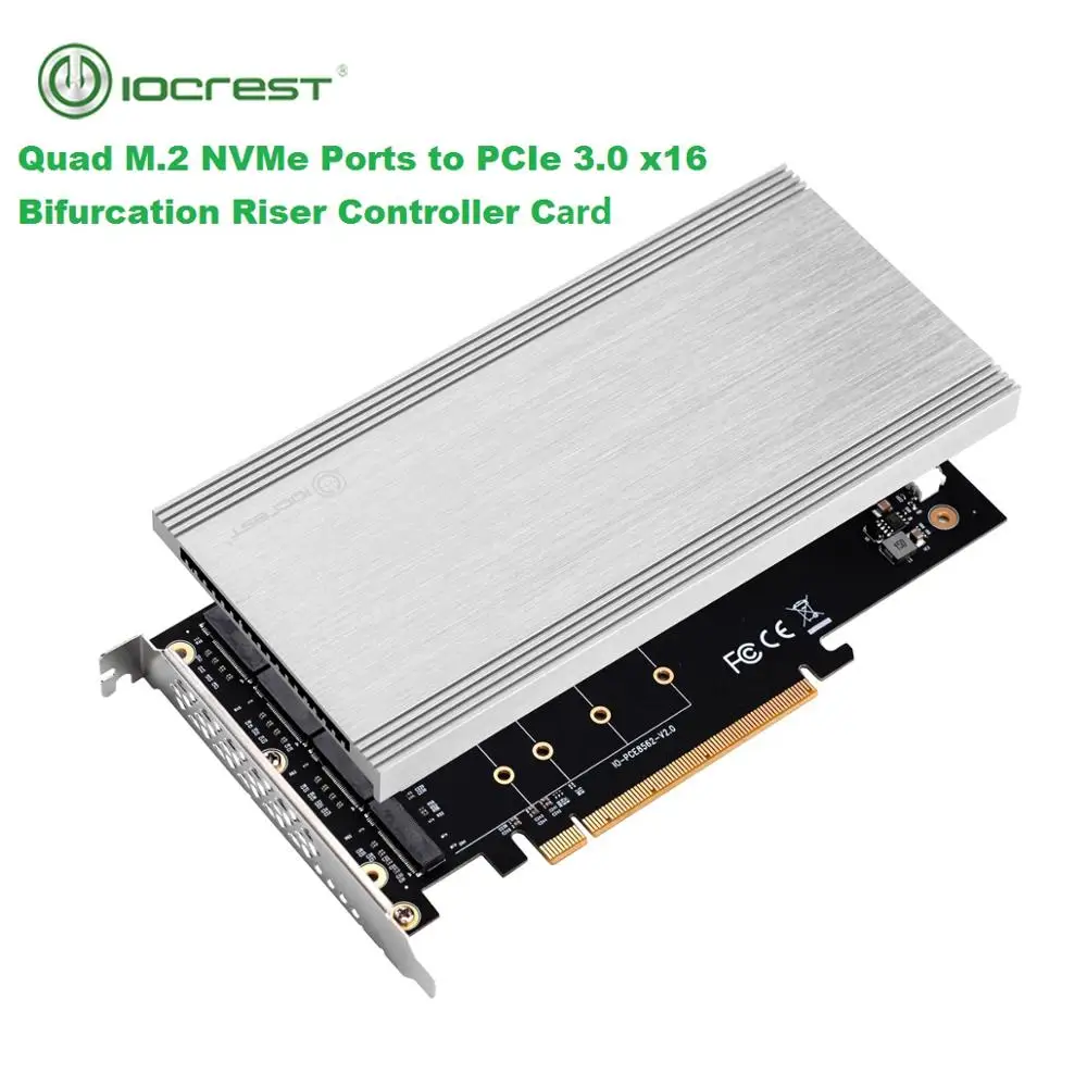 IOCREST 4 порта M.2 NVMe к Pcie 3 0 X16 бифуркационный переходник контроллер адаптер PCI Express