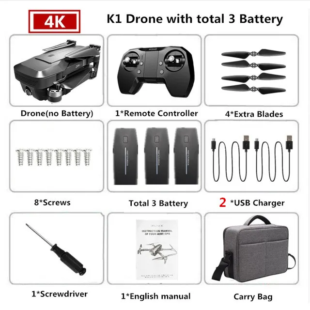 Gps Дроны с камерой HD 4K двойная камера зум 5G FPV Дрон бесщеточный мотор 30 минут время полета Квадрокоптер RC гоночный Дрон игрушка - Цвет: 4K 2cable 3battery