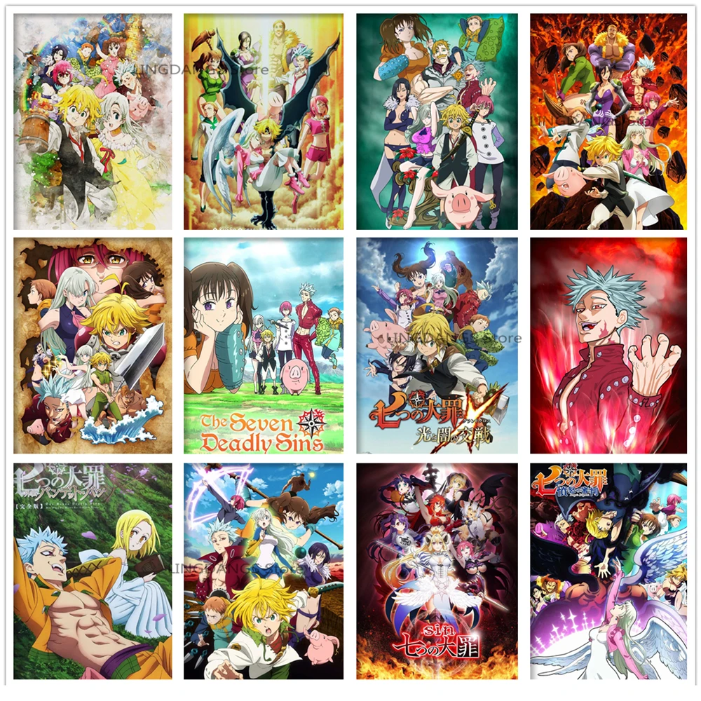 Картина Алмазная Семь смертных грехов 5d сделай сам плакат аниме бан мелиодас