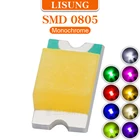 100 шт.пакет SMD 0805 Led красный желтый зеленый Теплый Белый Синий Оранжевый светоизлучающий диод Набор Diy Kit индикатор