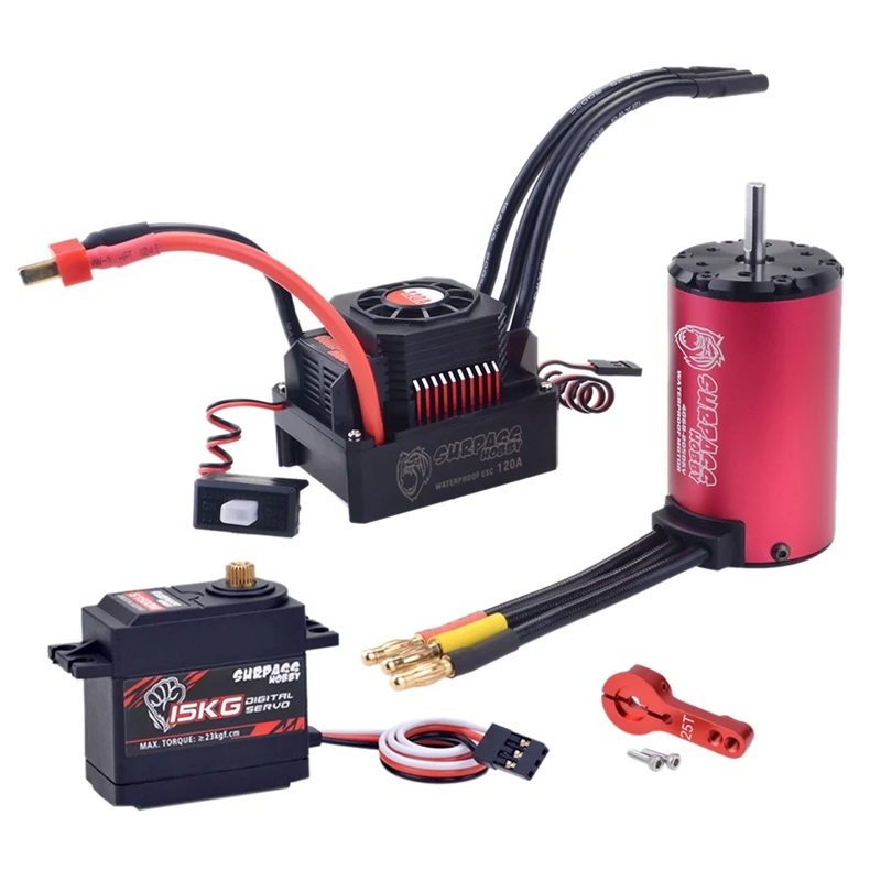 

SURPASS HOBBY KK Waterproof Combo 4068 2050KV Brushless Motor 120A Brushless ESC + S1500M 15KG Servo For 1/8 RC Drift Racing Car