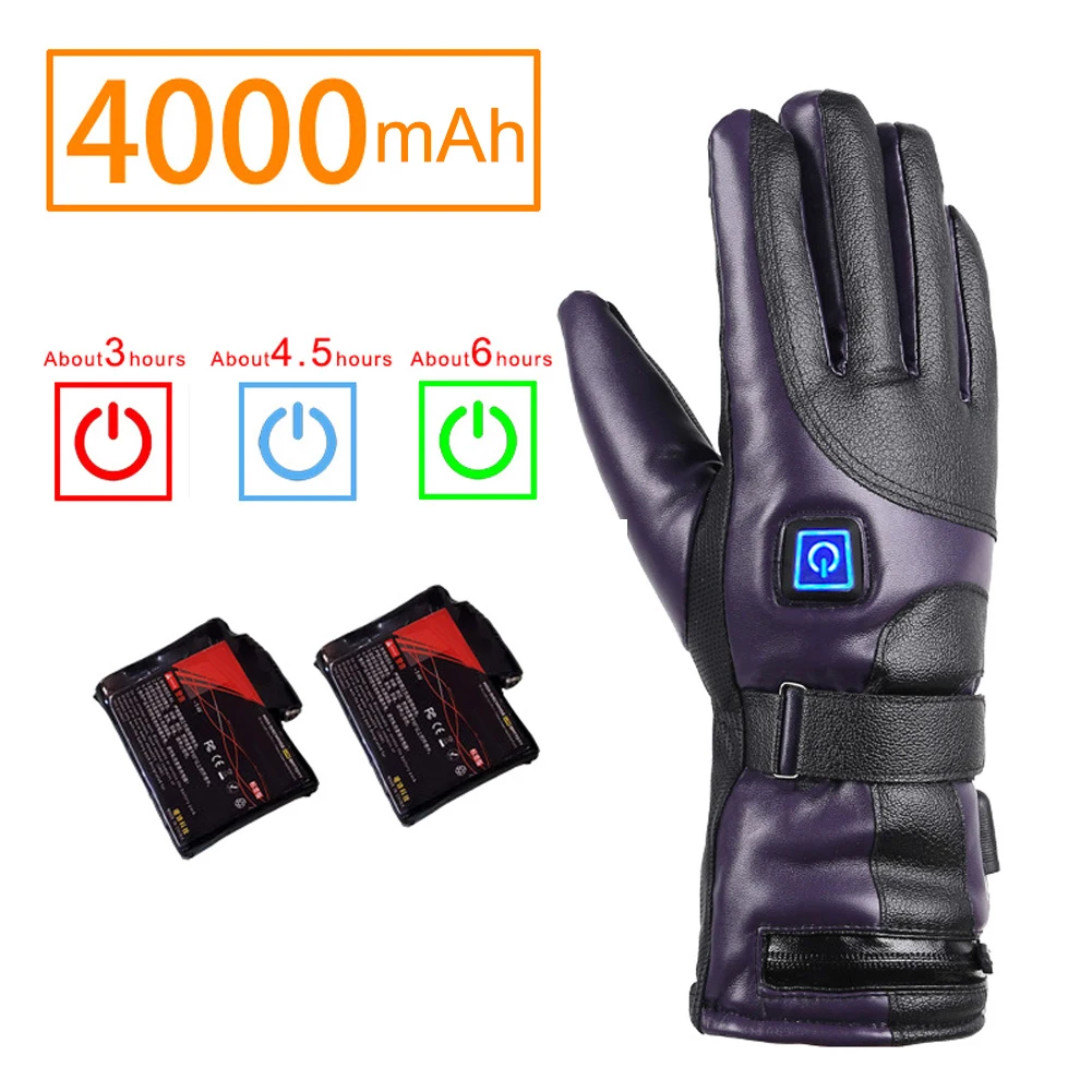 Winter Electric Heated Gloves Windproof Cycling Warm Heating Touch Screen Skiing Battery Charging Powered | Спорт и развлечения
