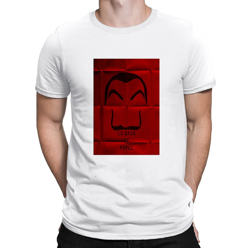 

Money Heist Tees TV Series La Casa De Papel Funny T Shirt Man High Quality 100% cotton Casual Short Sleeves tops Plus Size