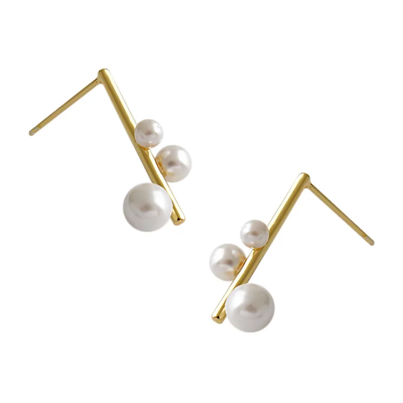 

100% 925 sterling silver geomentric earings for women pendientes mujer, simulated pearl stud earrings fashion brincos jewelry