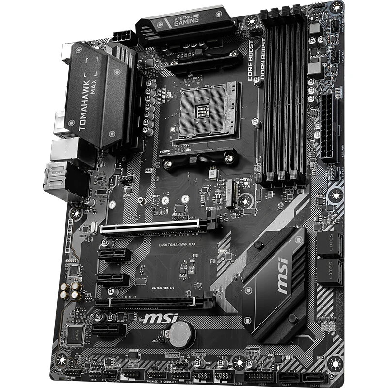 Billig MSI B450 TOMAHAWK MAX Computer ATX Motherboard Unterstützung M.2 USB 3,2 Gen2 Ryzen 3700X/3600X/3600/2600 CPU (AMD B450/Buchse AM4)