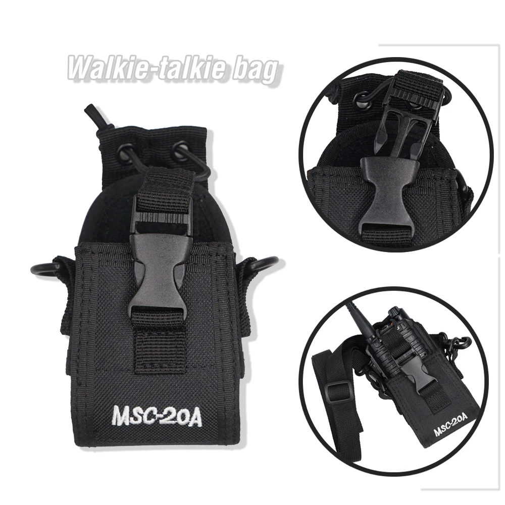 MSC-20A Nylon Pouch Bag Walkie Talkie Case Holder for KENWOOD BaoFeng UV-82 UV-5R UV-9R Plus BF-888S Two Way Radio Carry Case
