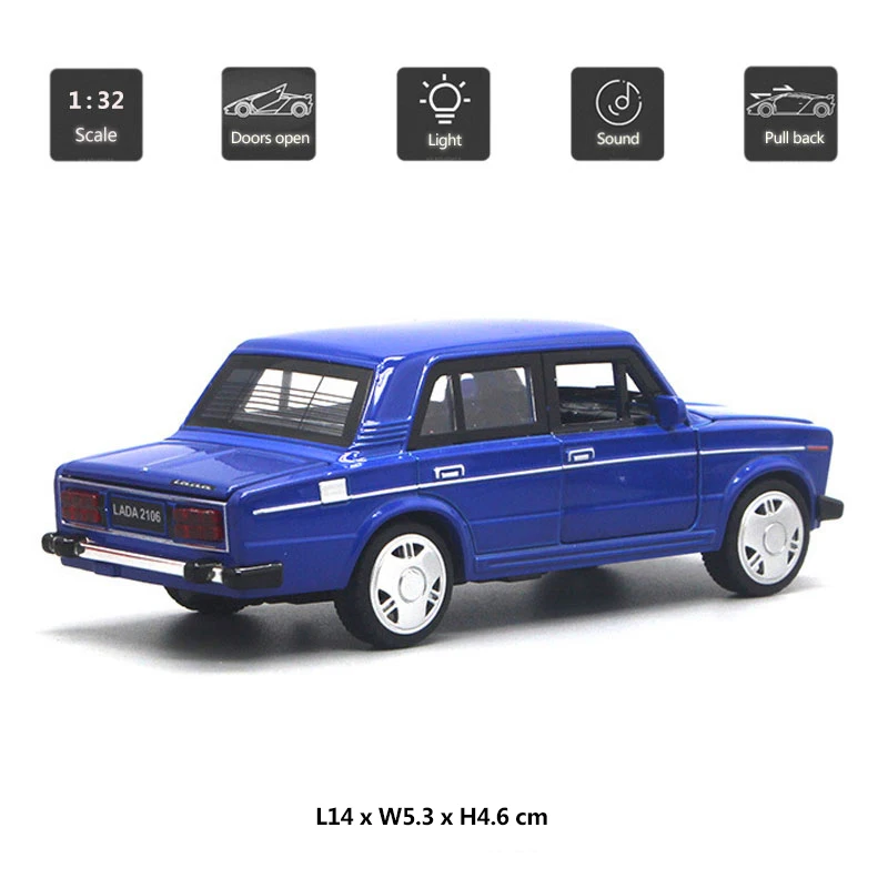 Классическая модель автомобиля HOMMAT 1:32 Масштаб ВАЗ Лада 2106 литые металлические
