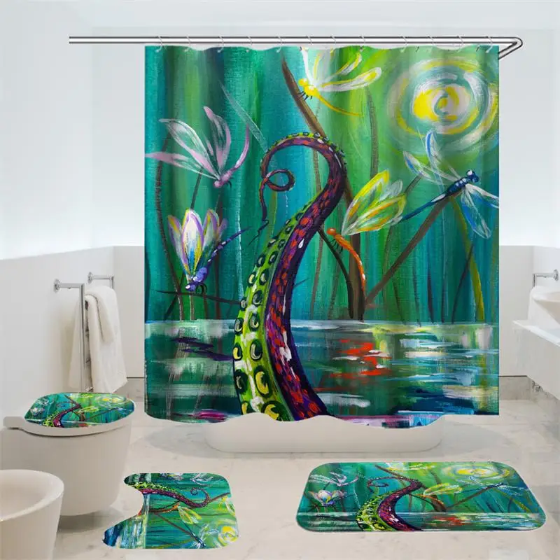 Набор для ванной с занавеской душа занавеска в виде морской черепахи С