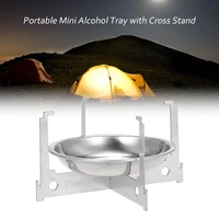 tomshoo mini alcohol stove tray spirit burner stove portable mini ultralight outdoor camping stove furnace with cross stand rack