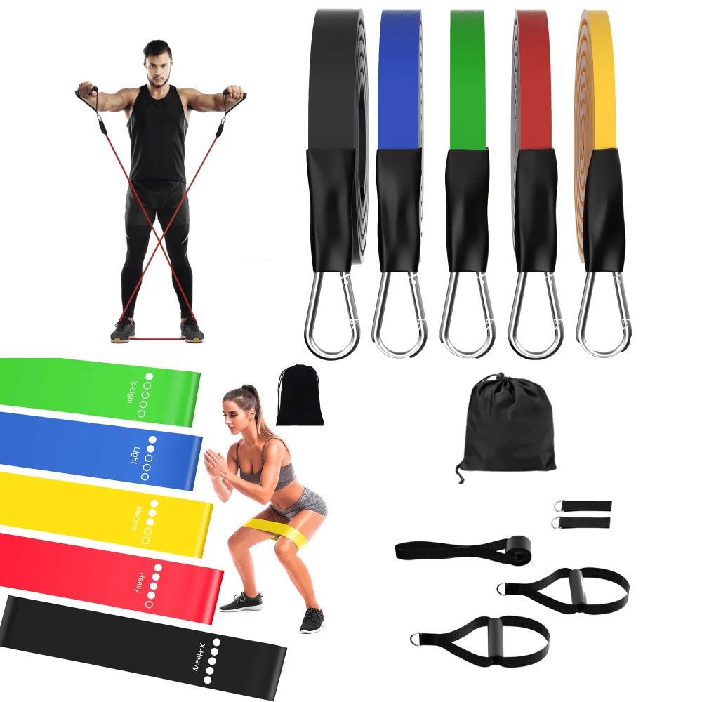 

Resistance Bands 11pcs/Set Core Strength Pull Rope Leg Body Fitness Exercises Yoga Latex Excerciser Boxing Training Workout Band
