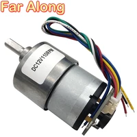 6v 12v dc geared motor with hall encoder 7 to 1590 rpm adjustable speed reversible with signal line suitable for toy cars etc