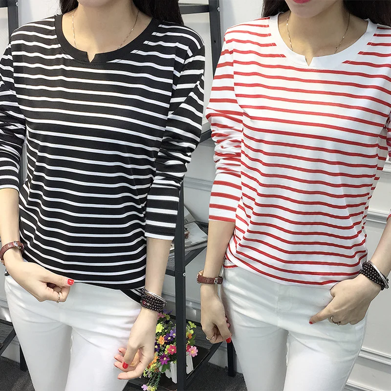 Базовая футболка с длинным рукавом женские топы Повседневная в стандартную