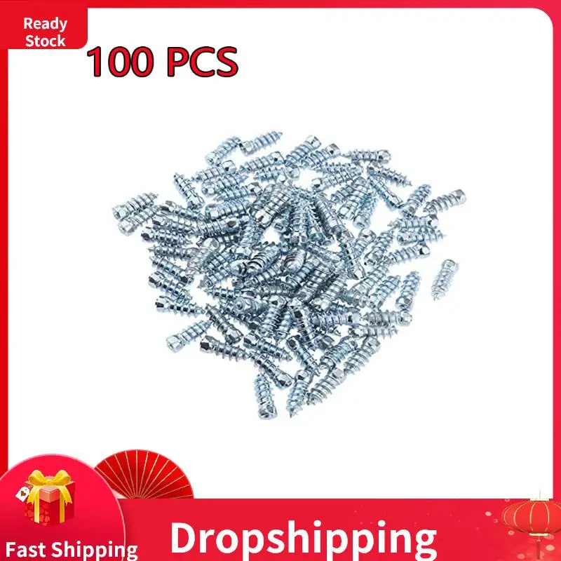 

100pcs Car Winter Anti Skid Screw Snow Tire Studs Anti-ice Snow Spikes For Car Tractor Motorcycle Short Lug Bicycles Shoes