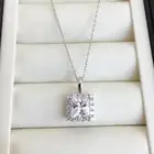 Inbeaut превосходное квадратное ожерелье с подвеской из моиссанита, d-цвет, серебро 925 пробы, 1-2 ct Pass, бриллиантовая Подушка, ожерелье из моиссанита