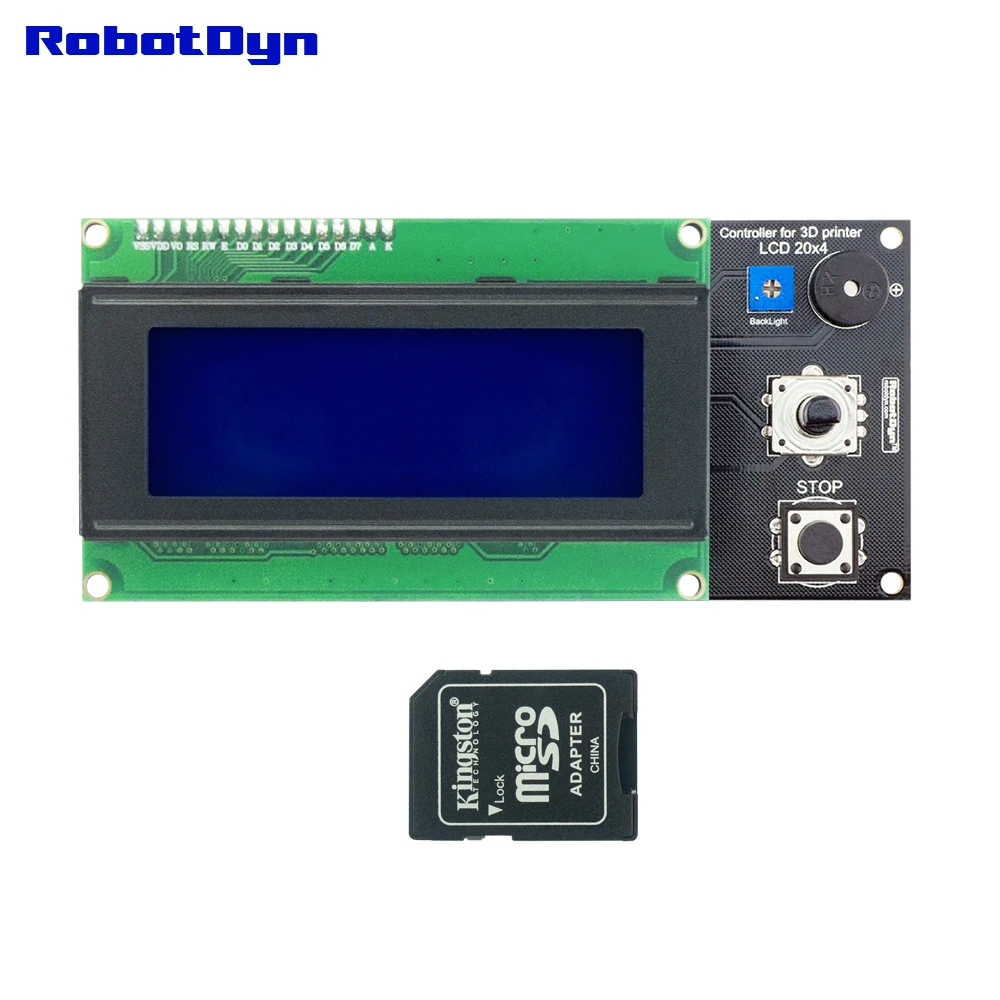 Дисплей для 3D принтера Smart Controller RAMPS 1 4 Text LCD 20x4 (2004) SD и MicroSD кардридер совместимый с