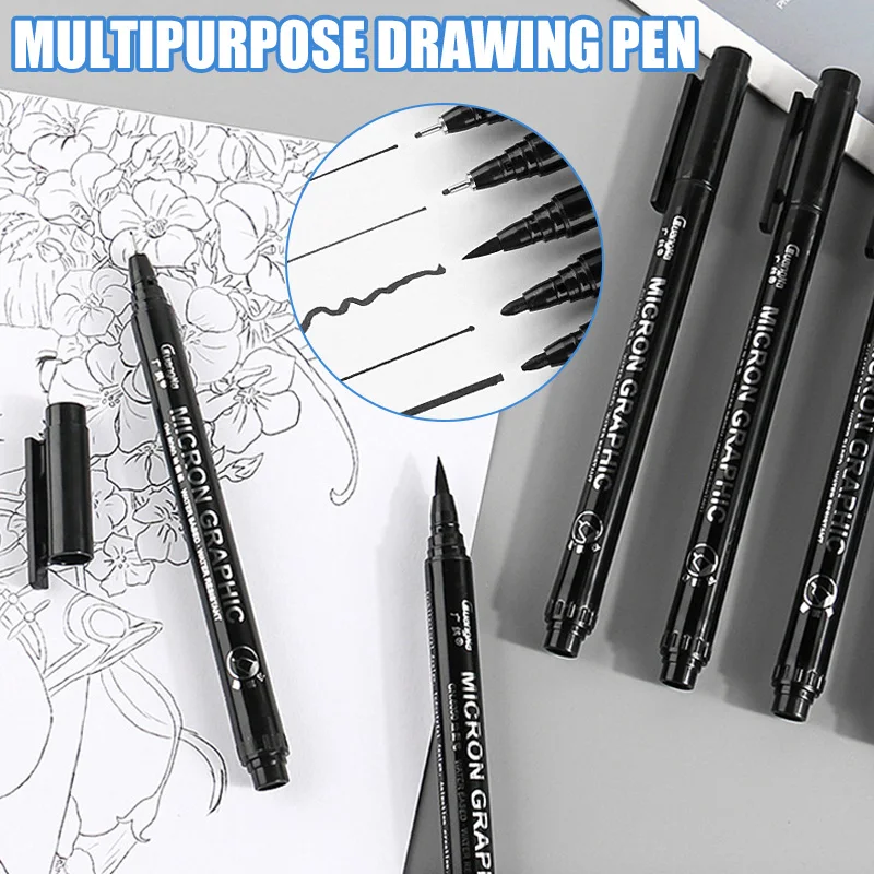 

Black Fine Tip Sketch Pen Drawing Line Comic Anime Art Waterproof Painting Pen New Arrival