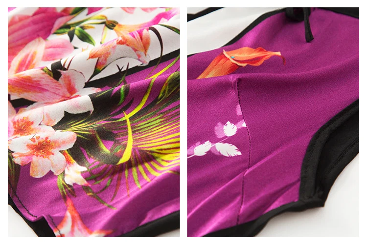 Шелковая блузка с цветочным принтом 100% натуральный шелк Женские Элегантные