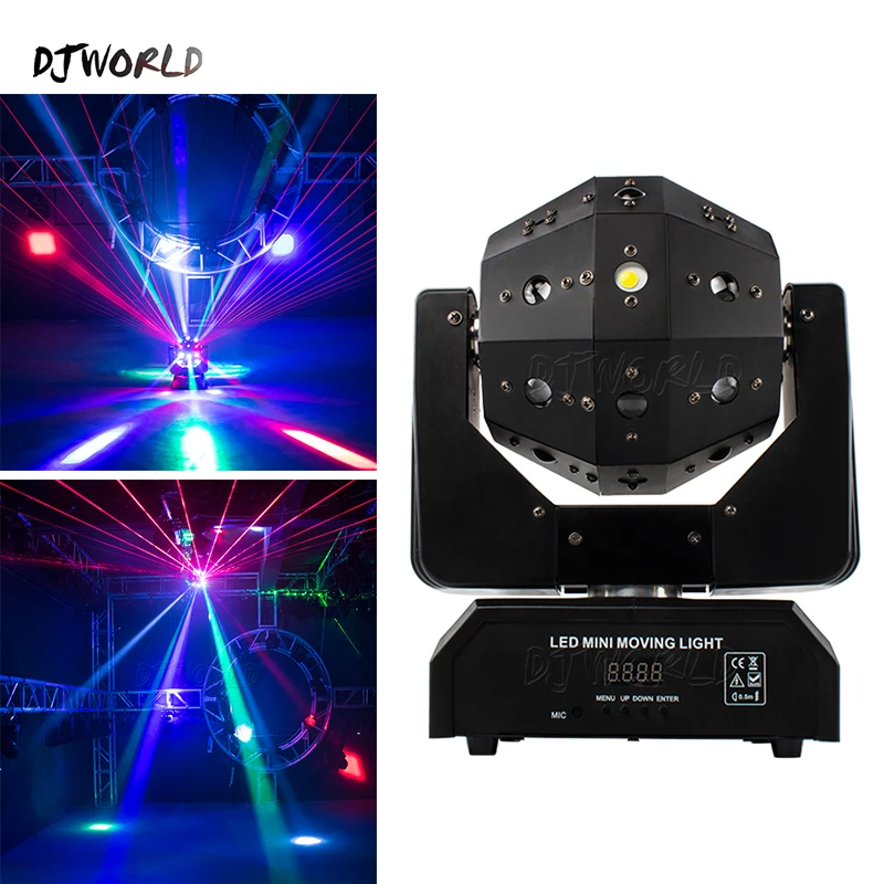 Djworld Unlimited Rotate Dj Laser Disco Led Beam Strobe 3 IN 1 Football RollerMoving Head Light For DMX Party KTV Night Club Bar