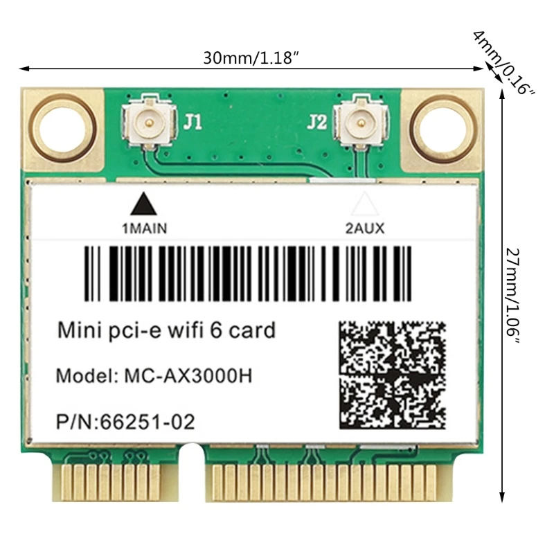 

Universal WiFi 6 AX200 Wireless Card 2.4G + 5G Dual Band Mini PCI-E Interface 3000Mbps Bluetooth 5.1 802.11AX Web Card