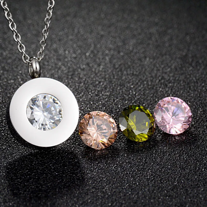 Eleple 4 цвета циркон Замена ожерелье из нержавеющей стали римские цифры ожерелья