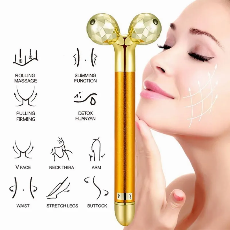 Роликовый массажер для похудения лица y-образный Массажер 24k массажный