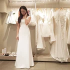Женское свадебное платье It's yiiya, белое или цвета слоновой кости платье А-силуэта без рукавов с V-образным вырезом на лето 2020