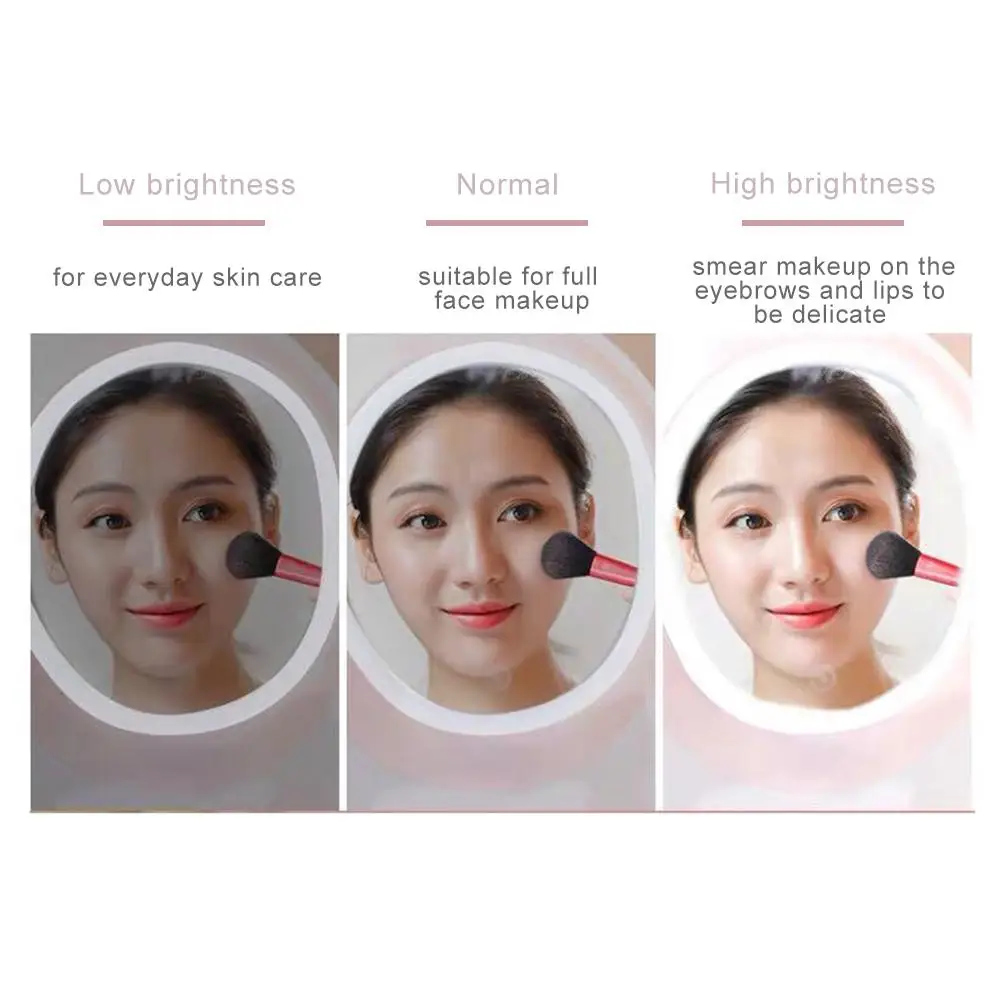 Cosmetic Storage Box With LED Light Mirror Portable Cosmetics Case Makeup Brush Holder Organizer Dustproof |