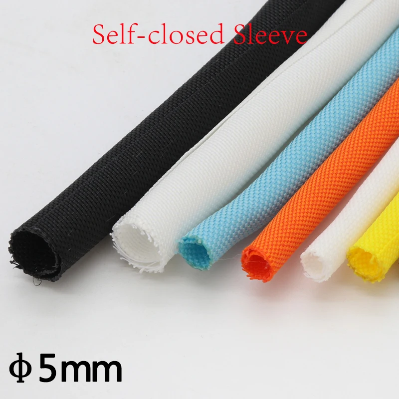 

5mm PET Self close Expandable Braided Sleeving flexible Insulated Nylon Tube Protector Harness Black White Blue Yellow 1 meter