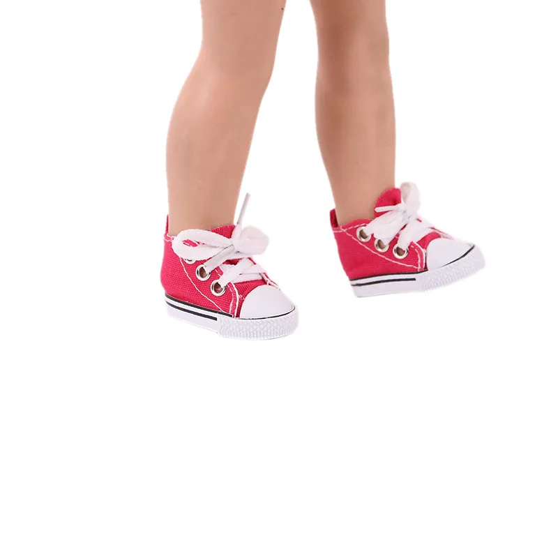 Обувь для кукол 5 см кроссовки Red Bunny из искусственной кожи парусиновая обувь