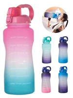 3 8l 2l gallon sports cup portable couple water bottle with straw plastic fitness tourism sport juice milk jugs outdoor cups