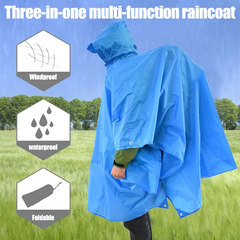 Водонепроницаемый дождевик многофункциональный кемпинг пончо рюкзак чехол Мини