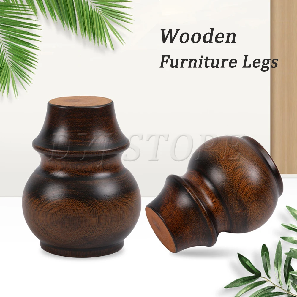 

1/2/4 Pcs Wooden Round Gourd Furniture Legs Mid-Century Modern Sofa Legs For Couch Armchair Recliner Dresser Cabinet tv stands