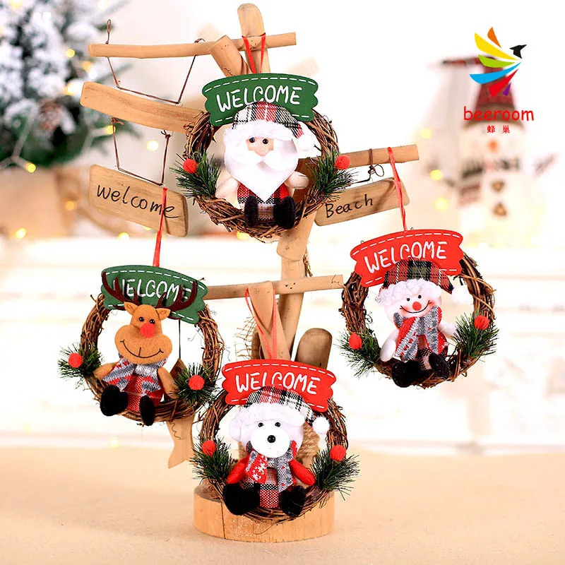 

Christmas DIY small wreath Christmas hotel shopping mall door knocker window decorations ornaments Christmas tree small pendant